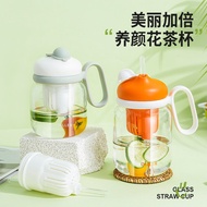 Diller CapCap HighQuality Borosilicate Glass Straw Tea Cup Mug Bottle with Infuser MLH573(530ml/680m