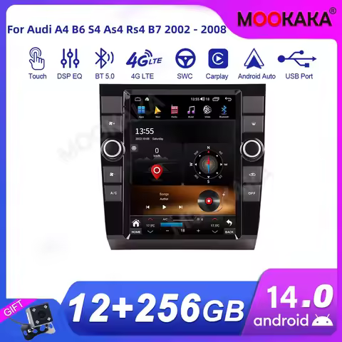 For Audi A4 B6 S4 As4 Rs4 B7 2002 - 2008 Car Radio Multimedia Player Wireless Carplay Android Auto A
