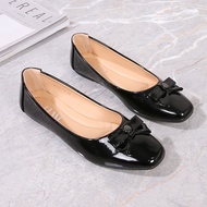 Smooth surface work black flat shoes, school shoes, leather shoes .PU-9513
