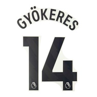 Official GYOKERES #14 EPL Black Player Size Nameblock Arsenal FC 2025-26  PRINT