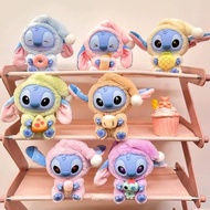 Stitch Eat Some Thing Before Sleep Series Disney Stitch Vinyl Plush Toy Keychain-Stitch Figure Cute 