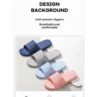 Bathroom slippers soft bottomed non-slip couple home shoes floor shoes home toe shoes方格拖鞋