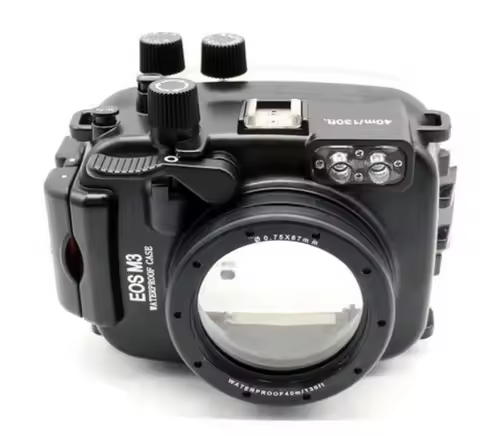 Meikon 40m/130ft waterproof case for Canon EOS M3 (22mm Port ) (18-55mm Port) Underwater Camera Hous