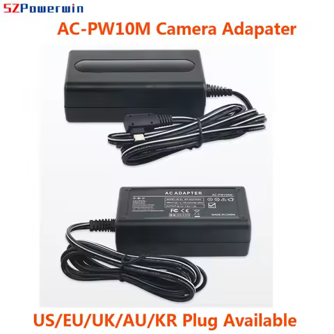 Powerwin AC-PW10M PW10M Camera Adapter 7.6V/3A AC Power Supply for Sony NEX-FS700 VG10 A100 A850 A90