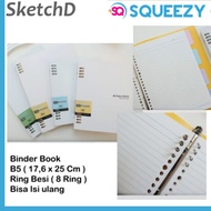 Loose Leaf Folder Book B5 Squeezy 1876 ring binder notes 8 ring file notebook plus divider B 5