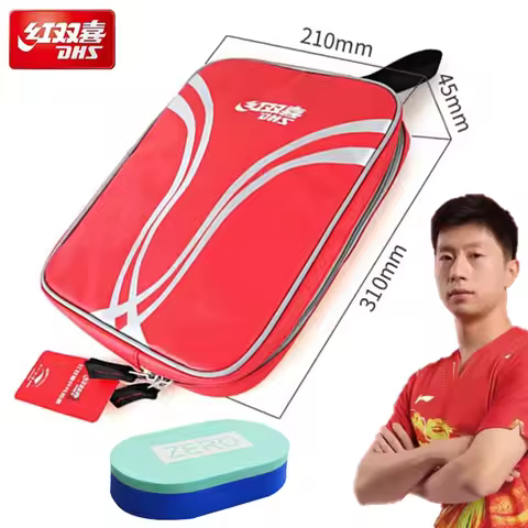 DHS Big Capacity Square Table Tennis Racket Bag for 2 Rackets Waterproof Portable Profession Ping Po
