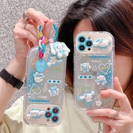 Suitable for IPhone 11 12 Pro Max X XR XS Max SE 7 Plus 8 Plus IPhone 13 Pro Max IPhone 14 15 Pro Max Phone Case Blue White Main Colour Lovely White Dog Accessories Mirror Stand