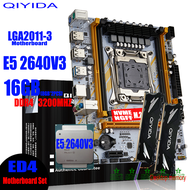 Kkde ชุด Qiyida X99 Moederbord Ed4 Lga 2011-3ชุดพบกับ Intel Xeon E5 2640 V3 Cpu 16Gb (2*8G) 3200Mhz เดสก์ท็อป Ddr4 M-ATX M.2