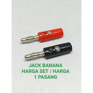 MERAH Jack Jek Banana Male Audio Plug Banana Red Black Connector Set Pair of Jack Banana Male Male P