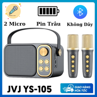 Loa Karaoke Bluetooth JVJ YS-105 Kèm 2 Micro Không Dây Âm Thanh Siêu Hay Thiết Kế Sang Trọng Nhỏ Gọ