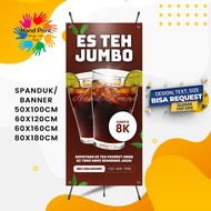 Cetak Spanduk Banner Jualan Es Teh Jumbo Es Teh Manis Lemon Tea Ice Tea B Spanduk Custom