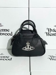 順豐包郵 Vivienne Westwood 西太后 小號黑色荔枝紋保齡球 斜挎包 單肩包