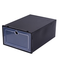 Rak Kasut Unisex Stackable Storage Shoes Rack Shoes Box Pp Plastic Box Penyimpan Kotak Kasut (Black)