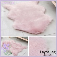 LAYOR Long Plush Rug, Fluffy Shaggy Non Slip Bedside Rug, Soft Imitation Wool Home Decor Floor Prote