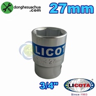 27mm tube, 3/4 short white, 6-sided Licota N6027