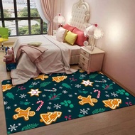 Merry Christmas Rug Santa Claus Playroom and Bedroom Plush Rug Non-Slip Soft Play Mat Bed Area Rug D