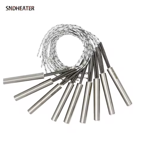 SNDHEATER 5PCS Cartridge Heater Rod 10x50MM/52MM/55MM/58MM/60MM 3D Printer Heating Element Resistanc