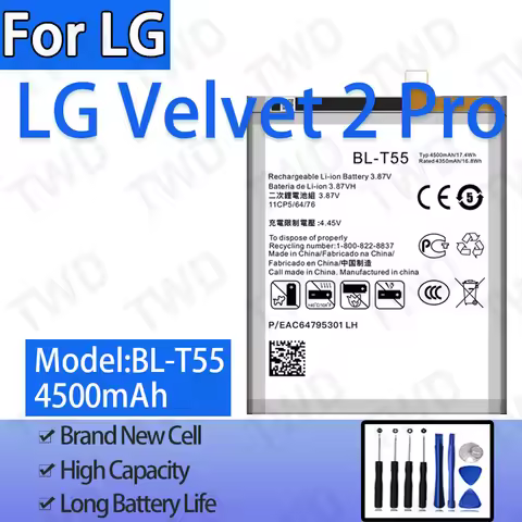 BL-T55 Large capacity 4500mAh Battery For LG Velvet 2 Pro Batteries New High Quanlity+Free Tools