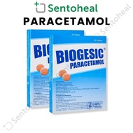 Biogesic Paracetamol (Panadol) 500mg 20 tablets x 2 packs - Headache/ Body Ache/ Fever/ Pains