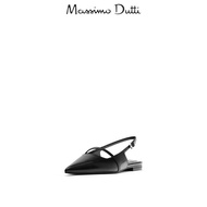 Authentic Massimo Dutti NEW Womens Shoes 2024 Spring And Summer New Black Pointed Shoes Leather Flat