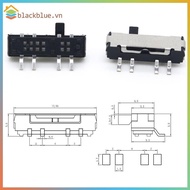 BBLUE 10Pcs 4 Pin Mini Slide Switch On-OFF 3Position Micro Slide Toggle Switch Miniature Horizontal 