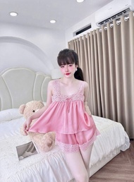 Set đồ nữ 2 dây bản ren cực xinh Freesize 40-60kg