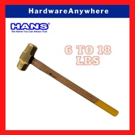 HANS Non-Sparking Brass Sledge Hammer / Brass Head Hammer [6 LBS to 18 LBS]