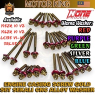 NONE GOLD SKRU ENJIN SCREW ENGINE + WASHER SET SRL115FI Y15ZR Y16ZR LC135 LCV8 SAYALA STYLE