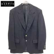 Burberry 海軍藍金色羈扣雙排扣夾克，S 碼