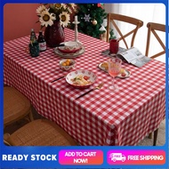 โต๊ะทานอาหารลายสก๊อตสีแดงและสีขาวลายสก๊อตคริสต์มาสผ้าปูโต๊ะอุปกรณ์ตกแต่งงานเลี้ยง4 6 8ที่นั่งกันน้ำห้องรับประทานอาหารบ้านตกแต่งห้องผ้าปูโต๊ะงานเลี้ยงผ้าคลุมโต๊ะ