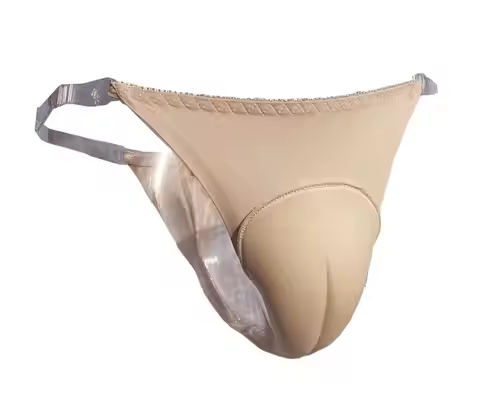 Men's Detachable Adjustable Transparent Silicone Elastic Straps T-back Camel Toe Control Thong Gaff 