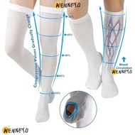 WENNEYU 1 Pair Anti Embolism Compression Stockings, Thigh High White TED Hose Socks,  Comfortable wi
