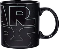 Silver Buffalo Star Wars Logo Heat Reveal Ceramic Coffee Mug Featuring Boba Fett, Yoda, Luke, C3PO, 