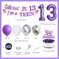 CHEEREVEAL Official Teenager 13th Birthday Party Decoration Purple 13th Birthday Party Supplies Offi