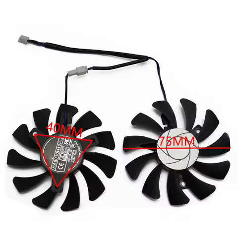 DN-HA8010H12F-Z 75MM 2Pin Gtx1050ti GPU Cooler DUAL Fan For MSI Geforce GTX 1050Ti GTX-1050-Ti-4GT-O