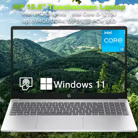 HP 15.6" Touchscreen Business Laptop,Intel Core i3-1215U,Up to 64GB RAM,2TB SSD,Intel UHD Graphics,W