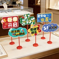 Day Labor Day Decoration Hand Holding Sign Photo Props Jewelry Store Counter Desktop Decoration Tabl