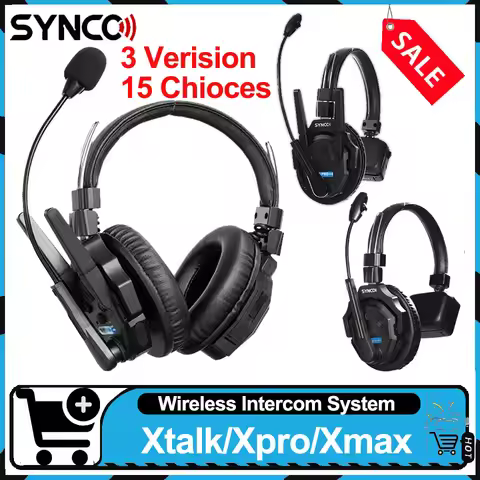 Synco Xtalk/Xpro/Xmax Teamwork Wireless Remote Communication Headset Noise Isolation Cancellation Bl