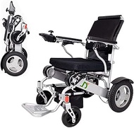 Lightweight for home use Lightweight Folding Electric Wheelchair Deluxe Fold Foldable Power Compact Mobility Aid Wheel Chair Dual Battery Longest Driving Range Power Wheelchair