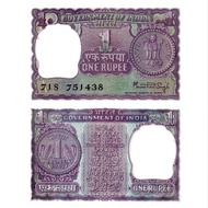 Brand New Pinhole Slightly Yellowed Indian Rupee 1 Note Foreign Coin 1980 P-77