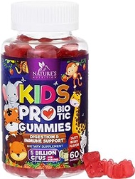 Probiotics for Kids - Chewable Digestive Health and Immune Support Supplement - Gluten-Free, Non-GMO Strawberry Flavored Daily Probiotics Gummy for Children with Lactobacillus Acidophilus - 60 Count