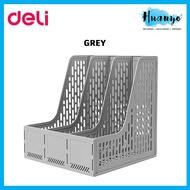 Deli Magazine Rack Holder Plastic Box File A4 3 Tier Desktop File Organizer Paper Storage  | E9845