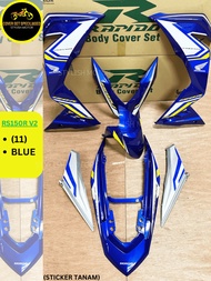 (STICKER TANAM/AIRBRUSH) RAPIDO COVER SET HONDA RS150 RS150R V2 V3 (11) BLUE