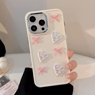 Love white ribbon case/ case iphone 14 pro max, 15 pro, 15 pro max