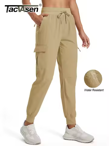 TACVASEN Women's Quick Dry Waterproof Cargo Pants Lightweight UPF 50 Athletic Jogger Pants Travel Hi