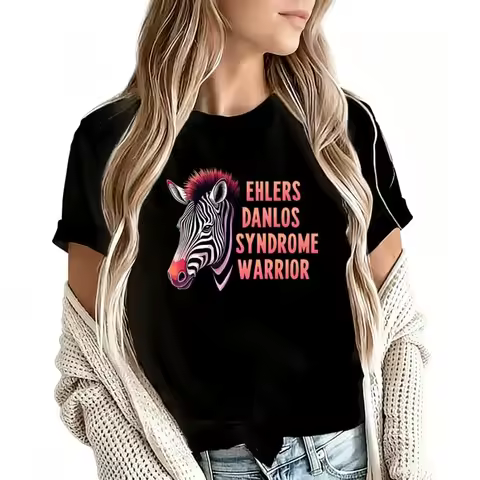 Ehlers Danlos Syndrome Warrior Women's T-Shirt 100% Cotton Funny Graphic Short Sleeve Tee Novelty Sh