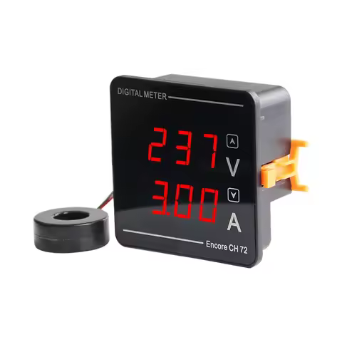 Digital Display Voltage And Current Dual Display Meter AC50-500V 1-120A 72*72*32mm High Precision Di