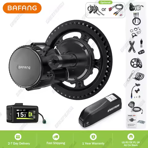 Bafang 48V 500W Mid Drive Motor Kit 48V BBS02 BBS02B Electric Bicycle Conversion Kits 8fun EBike Eng
