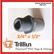 Outer thread socket 3/4 x 1/2 TS TRILLION - Valve socket 3/4 x 1/2 TS TRILLION