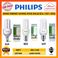 PHILIPS GENIE ENERGY SAVING STICK BULB (COMPACT SIZE) - [ 8W / 11W / 18W ] [ E14 / E27 / B22 ] PHILIPS LAMPU MENTOL